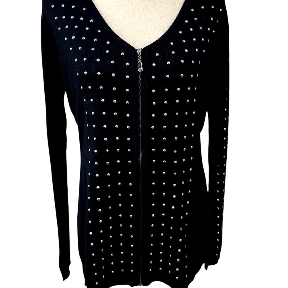 "VILA MILANO" Riveted Zip Sweater,Goth,Studded,Robotic,Dark Romantic,Office Wear